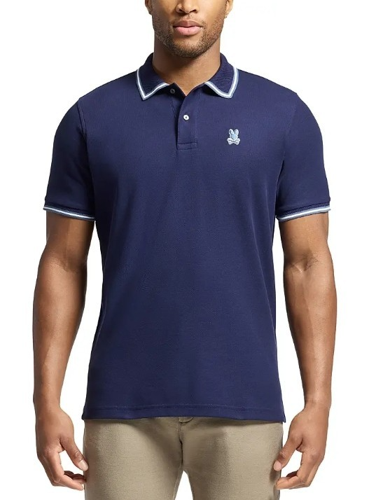 Psycho Bunny Foxton Pima Cotton Piqué Tipped Polo MSRP $108