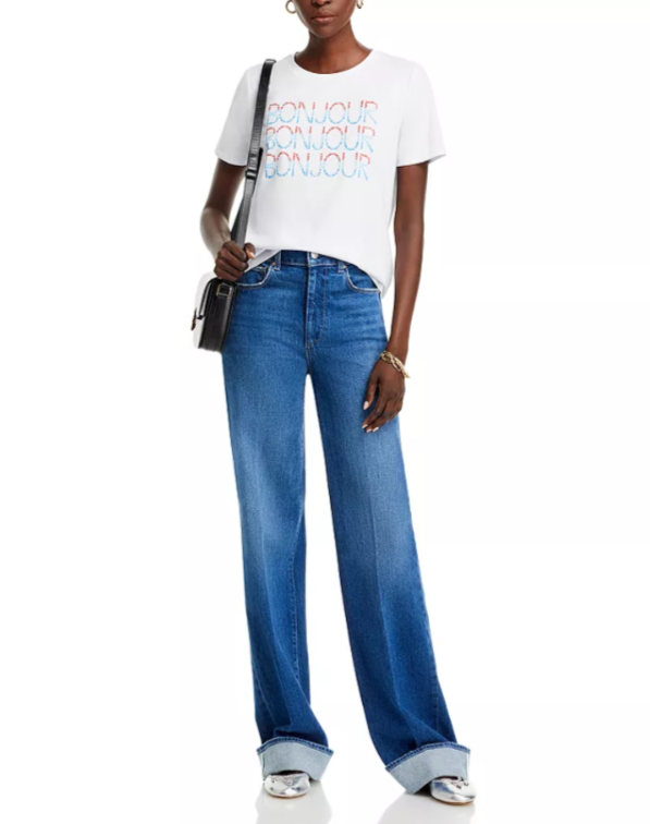 KARL LAGERFELD PARIS Bonjour Crewneck Tee MSRP $59