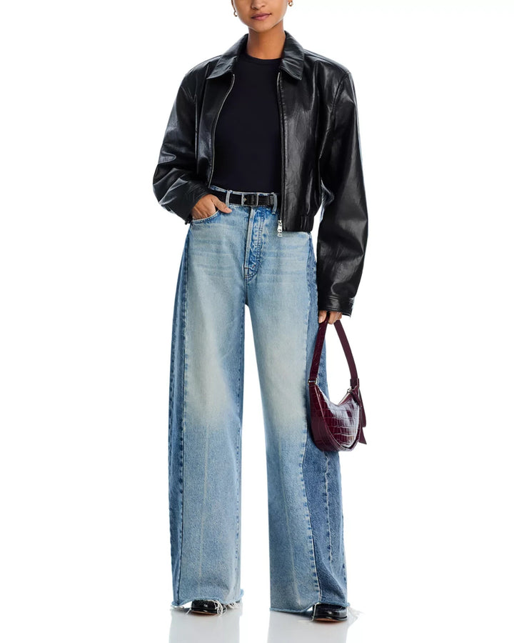 MOTHER Pipe Dream Button Sneak Fray Jeans MSRP $350