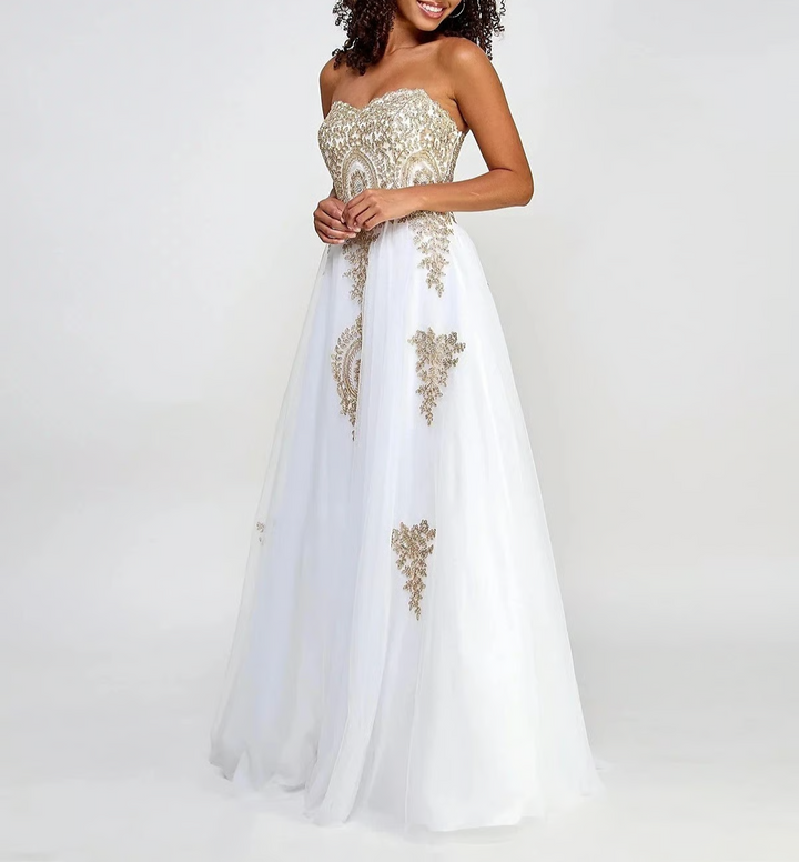 Say Yes Strapless Embellished Gown  MSRP $199