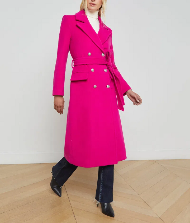 L'AGENCE Olina Coat in Berry Pink MSRP $1295