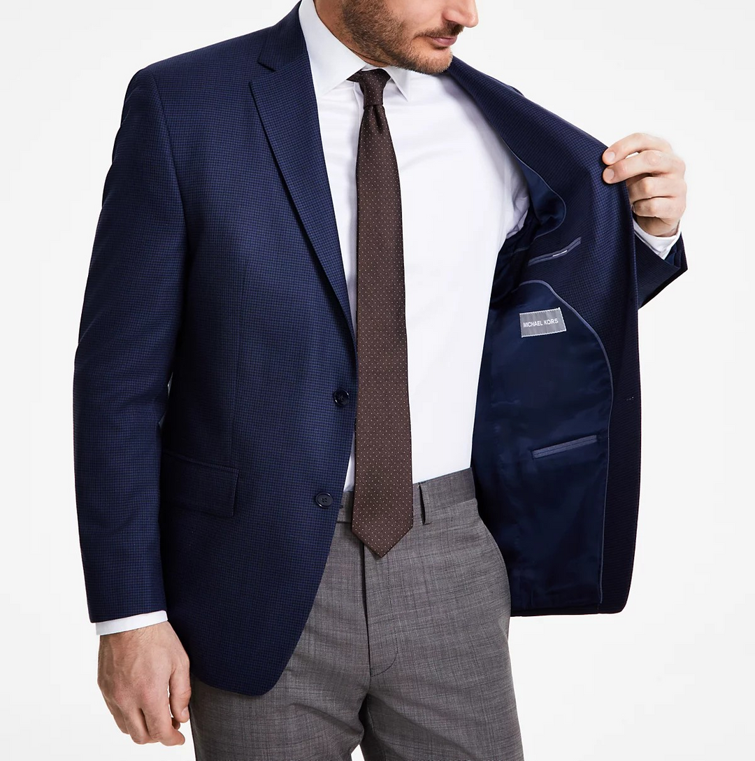 Michael Kors Men's Classic-Fit Houndstooth Sport Coat MSRP $295