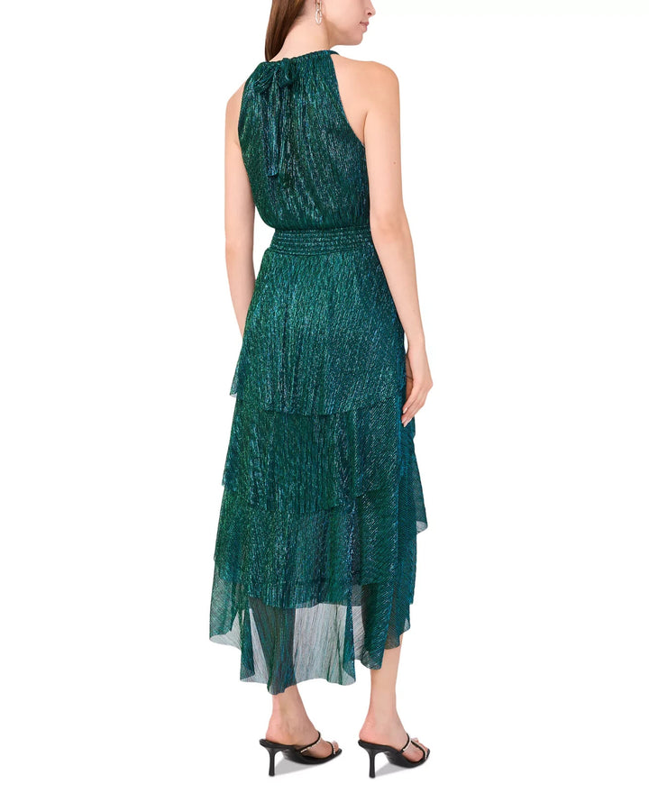 1.STATE Crinkle Metallic Layered Maxi Dress MSRP $119