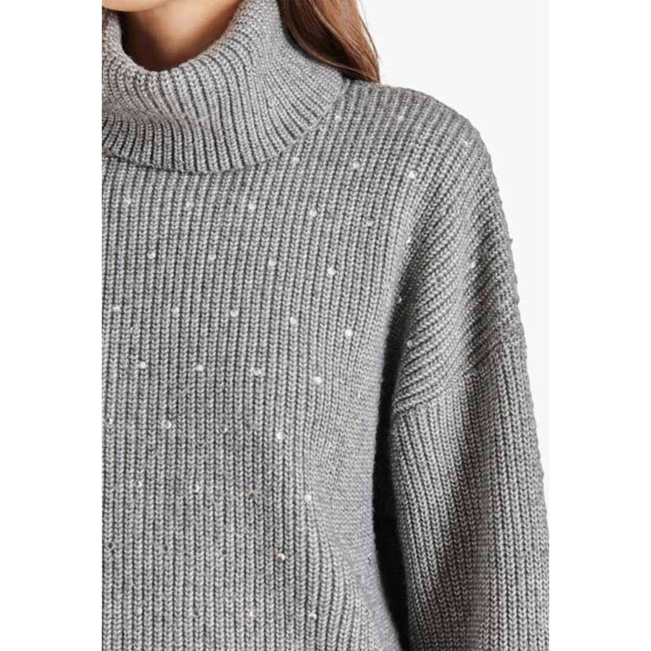STEVE MADDEN Astro Crystal Turtleneck Sweater MSRP $119