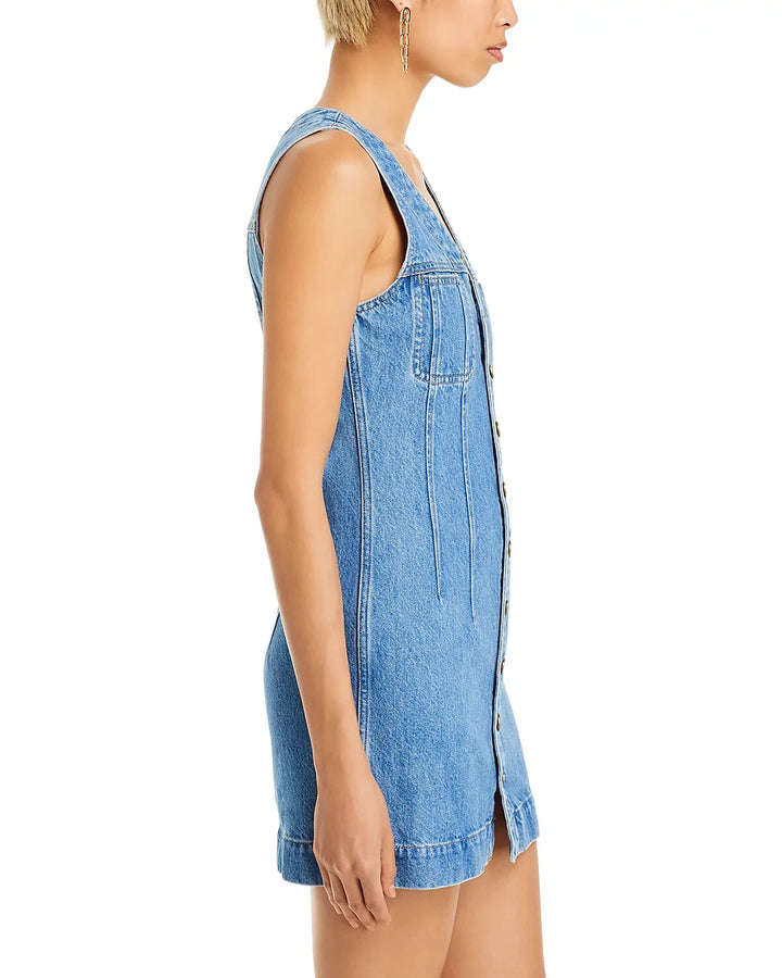 FRAME Trucker Sleeveless Denim Mini Dress MSRP $328 Size L