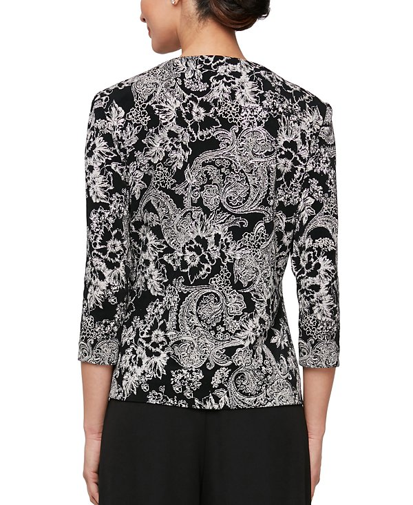Alex Evenings Petite Printed Shell & 3/4-Sleeve Jacket Set MSRP $159
