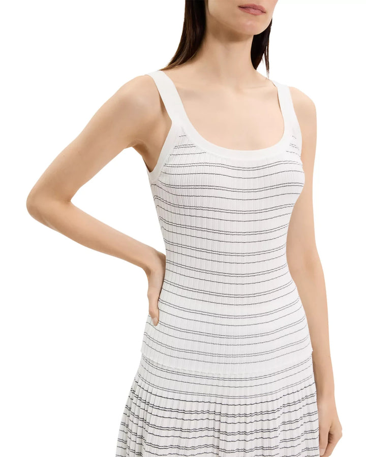 Theory Ribbed Contrast Stripe Tank