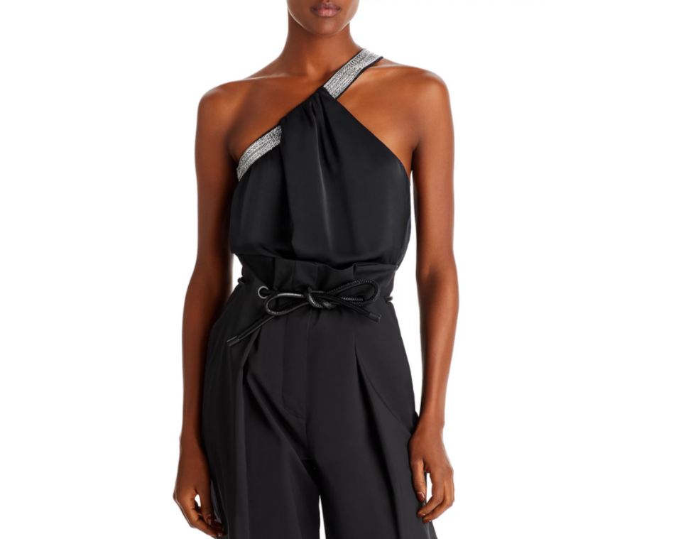 Ramy Brook Embellished One Shoulder Sleeveless Top MSRP $345