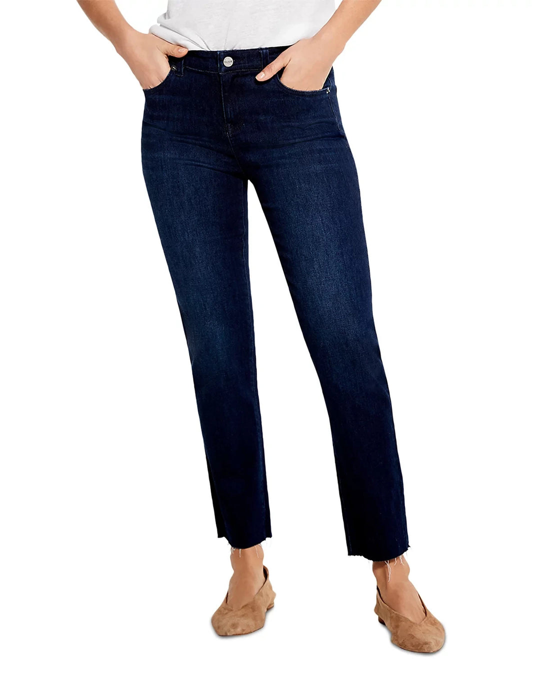 NIC+ZOE Mid Rise Straight Ankle Jeans MSRP $158