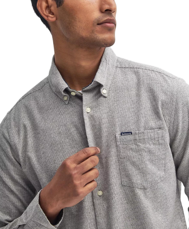 Barbour Turner Tailored-Fit Micro-Houndstooth Button-Down Shirt MSRP $100