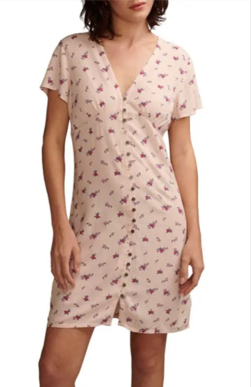 Lucky Brand Short-Sleeve Mini Slip Dress MSRP $89