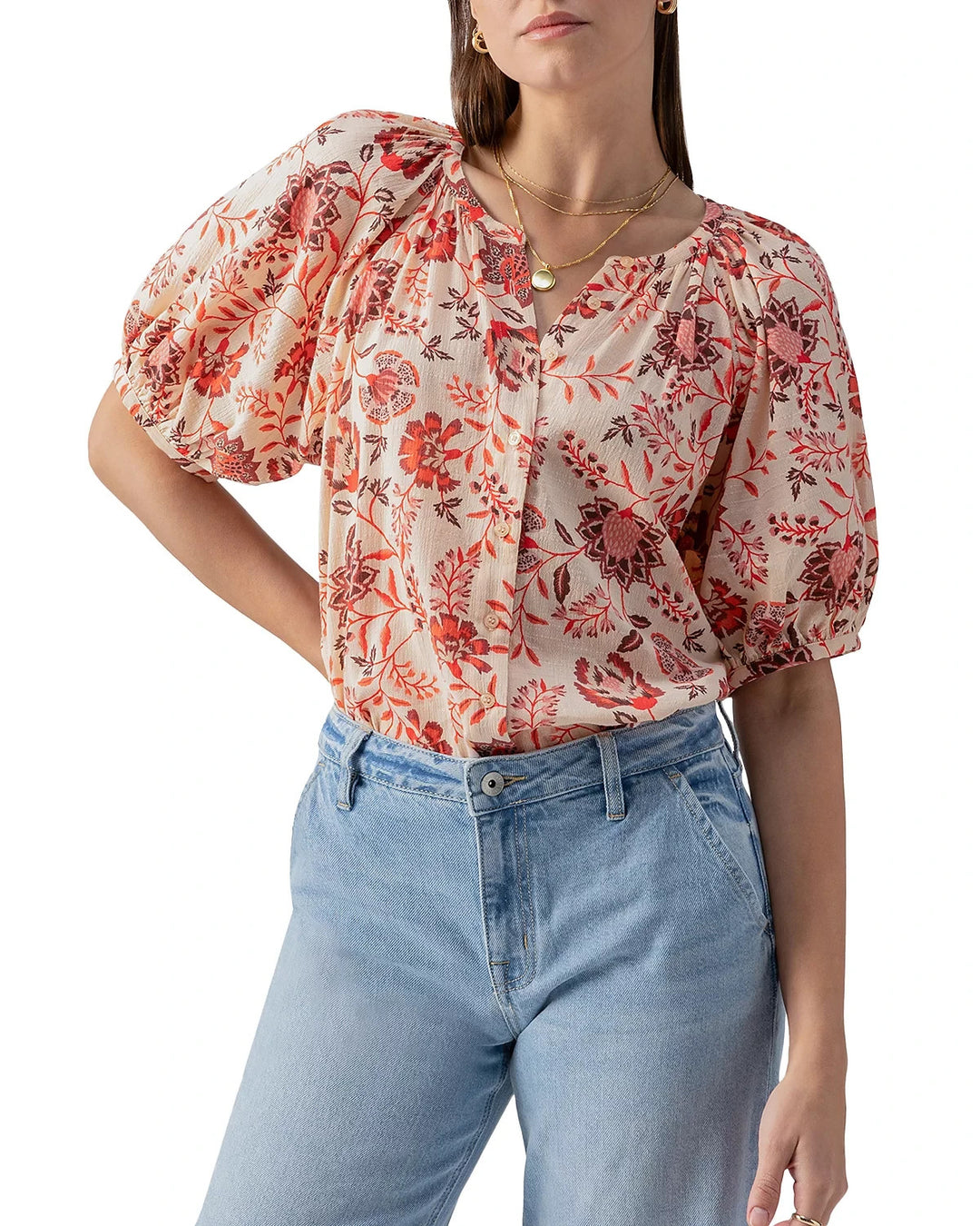 Sanctuary Bubble Sleeve Blouse MSRP $89