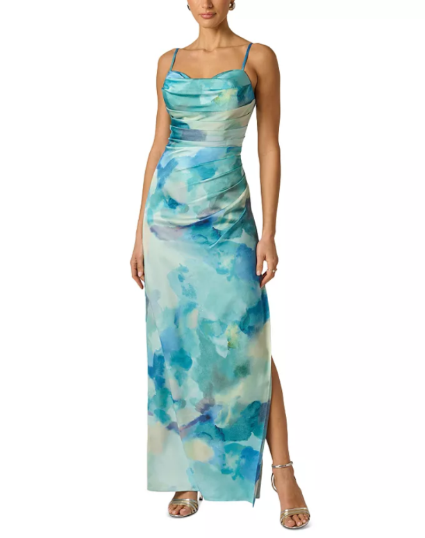 Adrianna By Adrianna Papell Sateen Column Dress MSRP $299