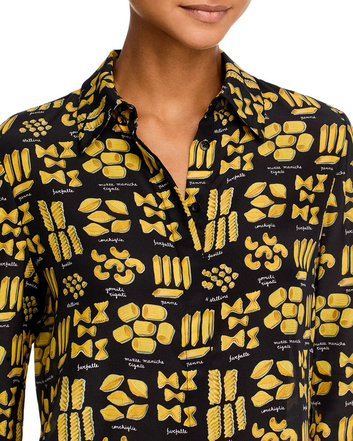 Alice and Olivia Willa Silk Pasta Top MSRP $350