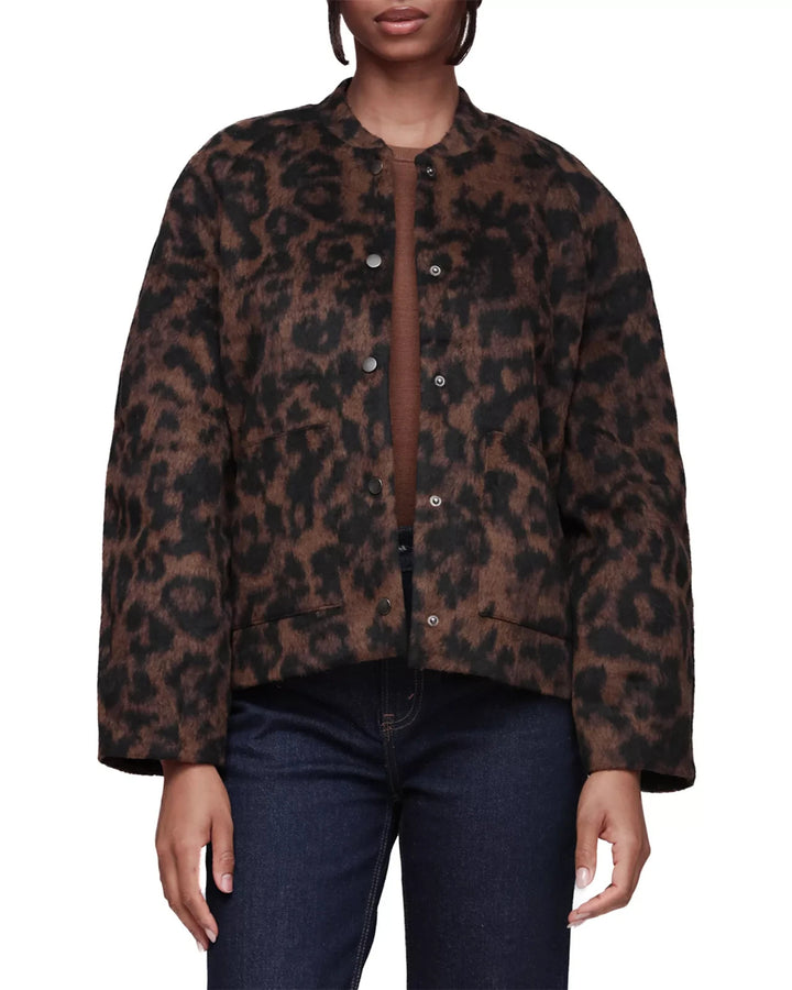 Bagatelle Textured Animal Print Bomber Jacket MSRP $119