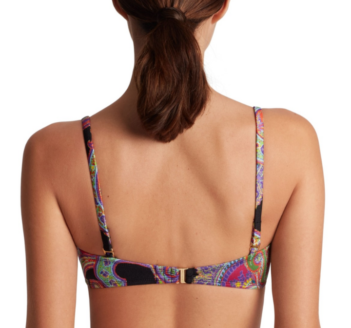 Lauren Ralph Lauren Paisley-Print U-Wire Bikini Top MSRP $90
