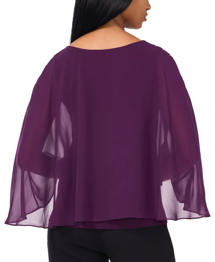 MSK V-Neck Embellished Overlay Top MSRP $99