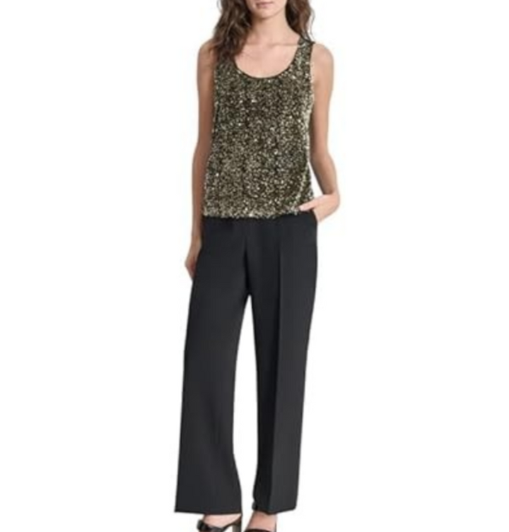 DKNY Sequined Scoop-Neck Sleeveless Tank Top MSRP $79