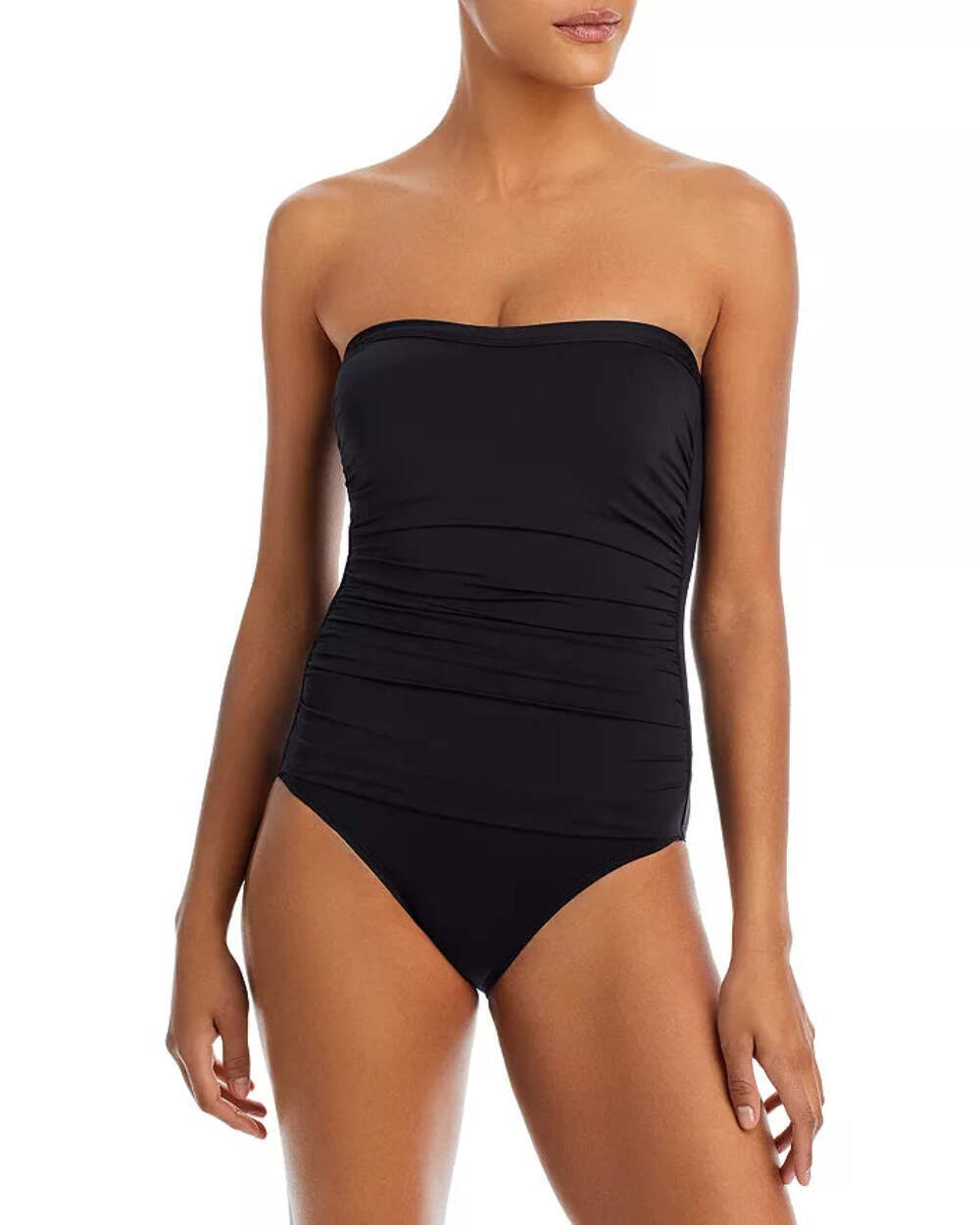 Tommy Bahama Pearl Shirred Bandeau One Piece Swimsuit MSRP $138