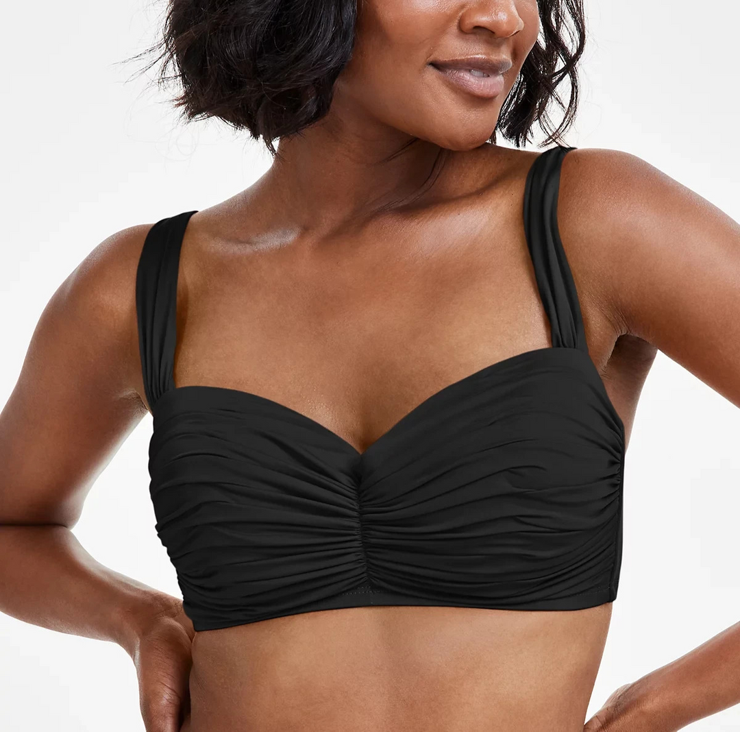 Bleu Rod Beattie Shirred Underwire D-Cup Bikini Top MSRP $79