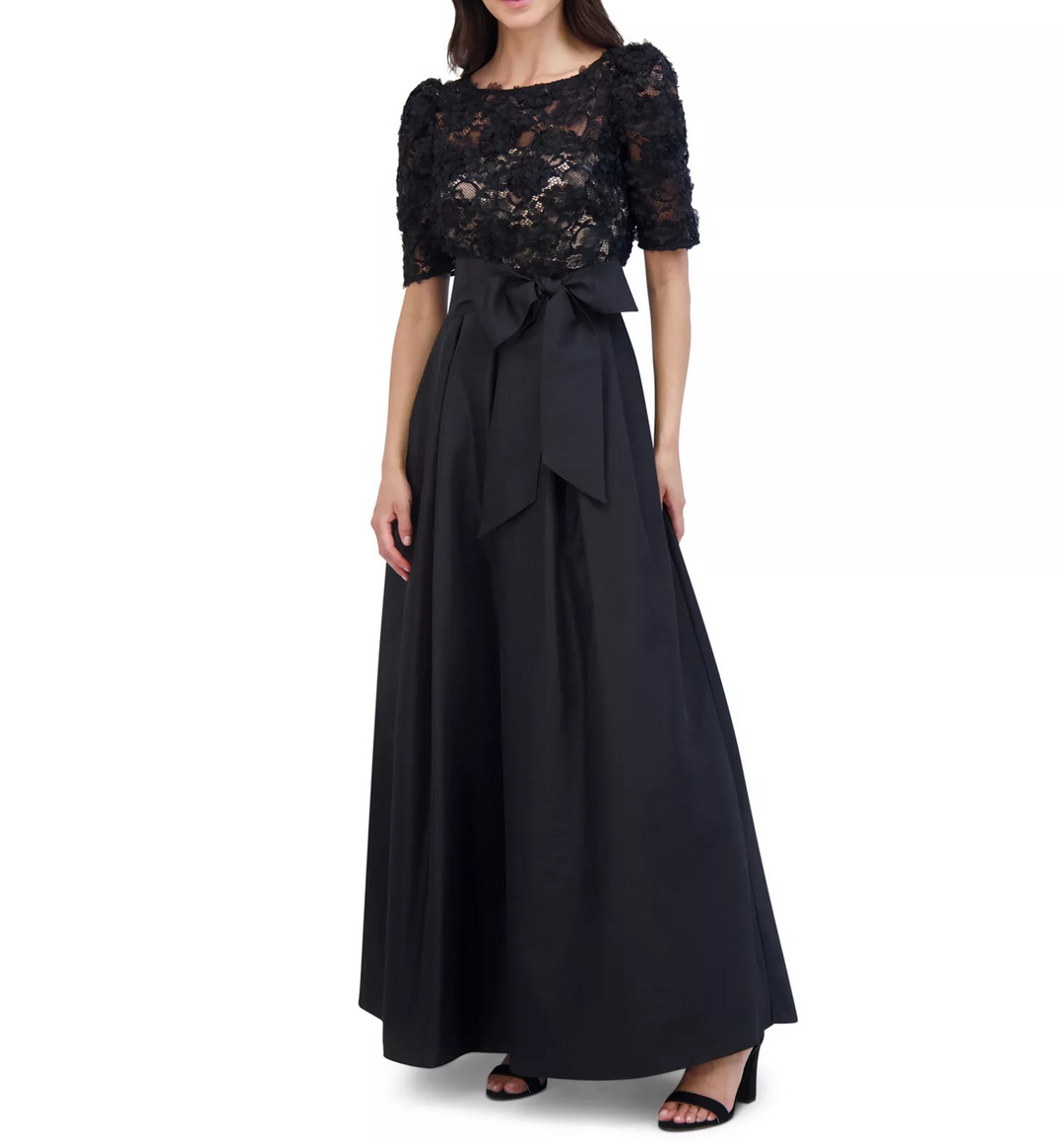 Eliza J Women's Lace-Bodice Bow-Trim Ball Gown MSRP $248