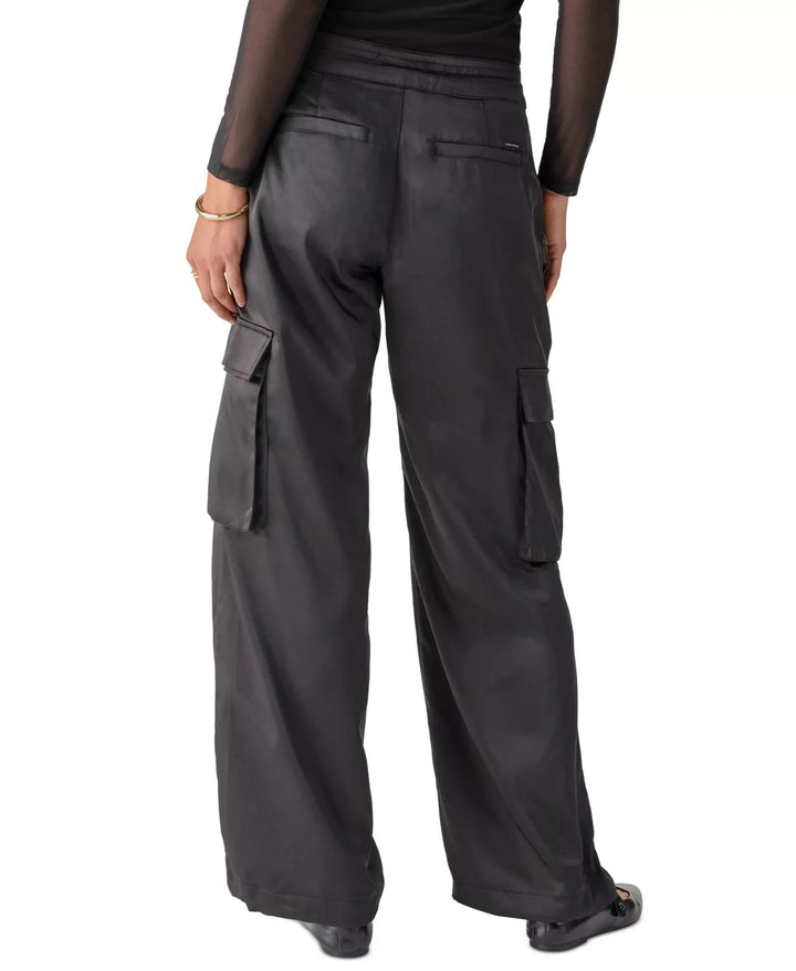 Sanctuary Women's Eve Semi-High-Rise Satin Cargo Pants MSRP $99