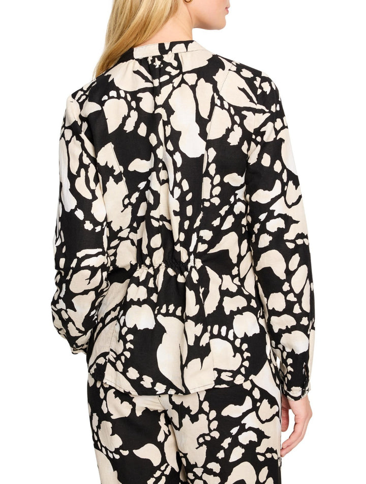 NIC+ZOE Evening Petal Linen-Blend Woven Shirt MSRP $158