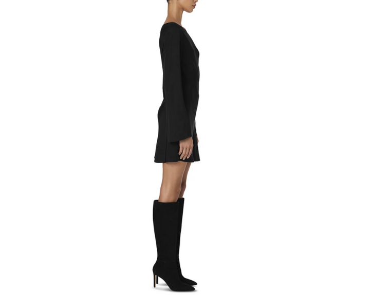 FRENCH CONNECTION Ennis Satin Bell Sleeve Mini Dress MSRP $148