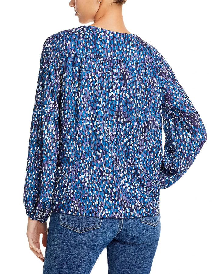 KOKO + MASON Printed Balloon Sleeve Top MSRP $88