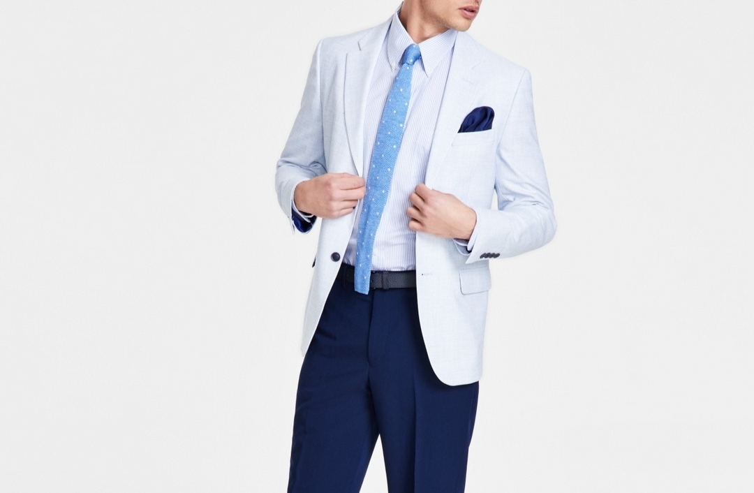 Nautica Men's Modern-Fit Stretch Solid Crush Weave Sport Coat MSRP $295 Size 42S