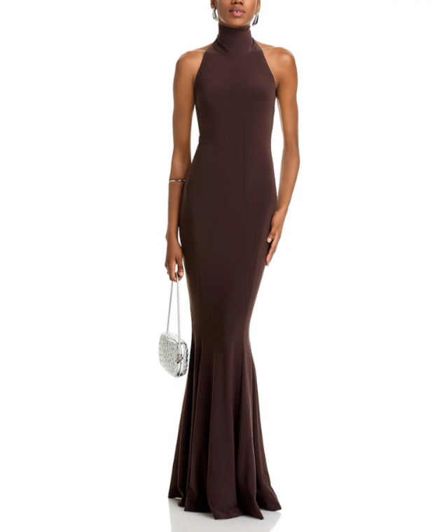 Norma Kamali Turtleneck Halter Gown MSRP $275
