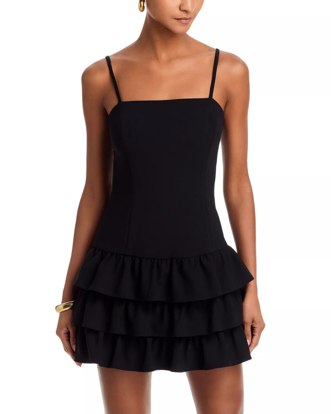 FRENCH CONNECTION Whisper Ruffle Hem Mini Dress MSRP $148