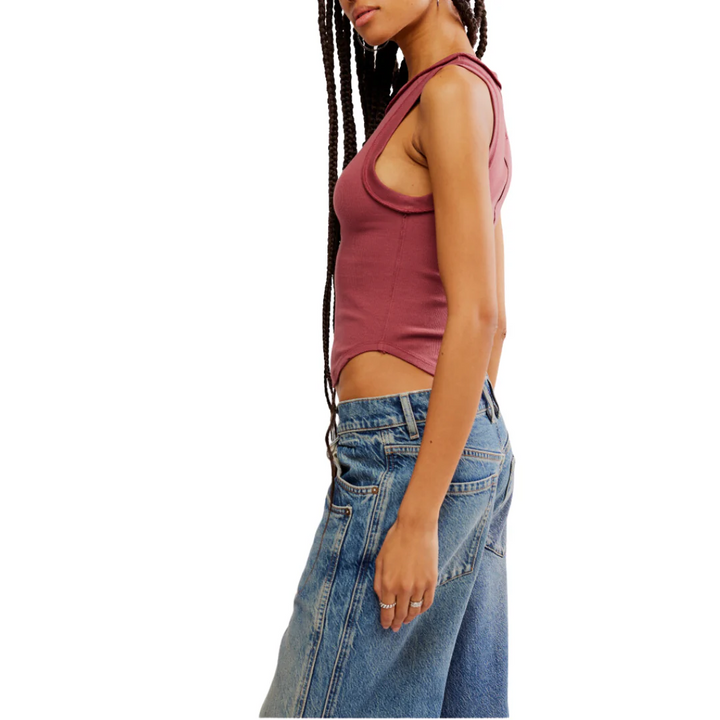 Free People Kate Ribbed Tee MSRP $38