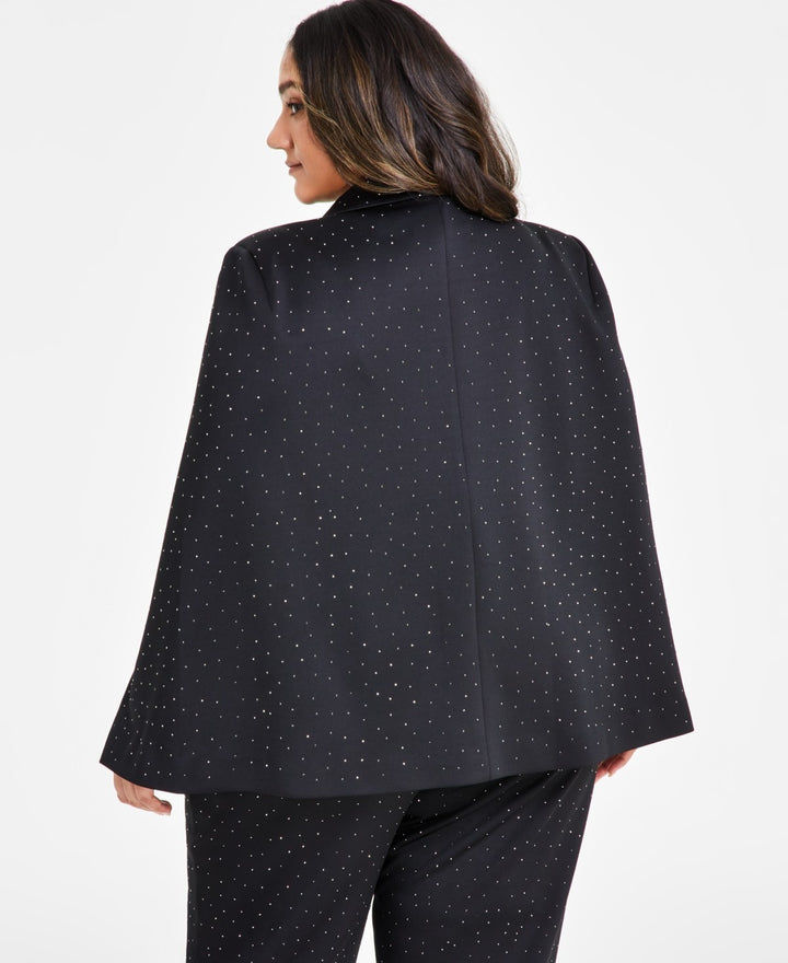 Nina Parker Trendy Plus Size Studded Cape Blazer MSRP $129