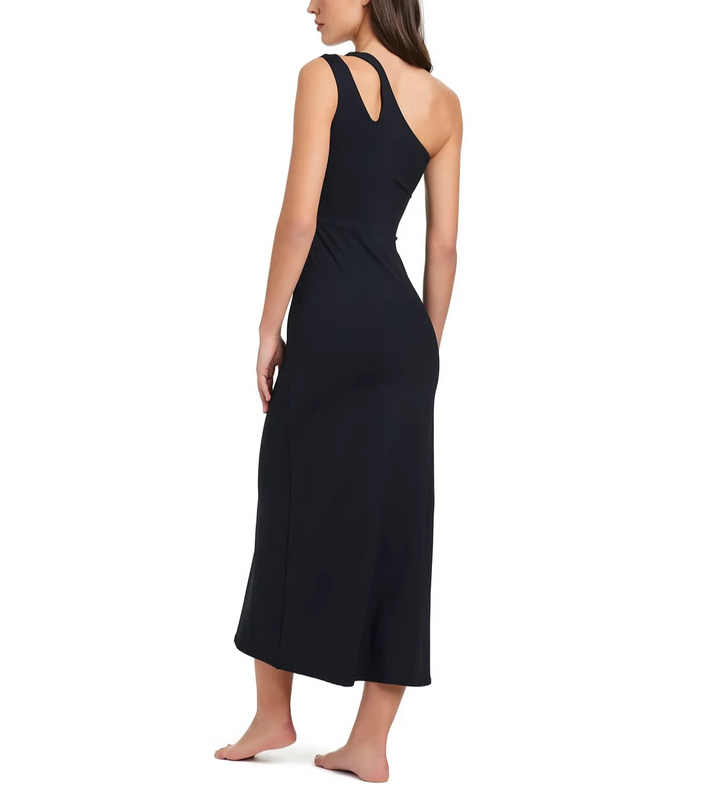Red Carter Asymmetrical Cut-Out Swim Cover-Up Dress MSRP $148
