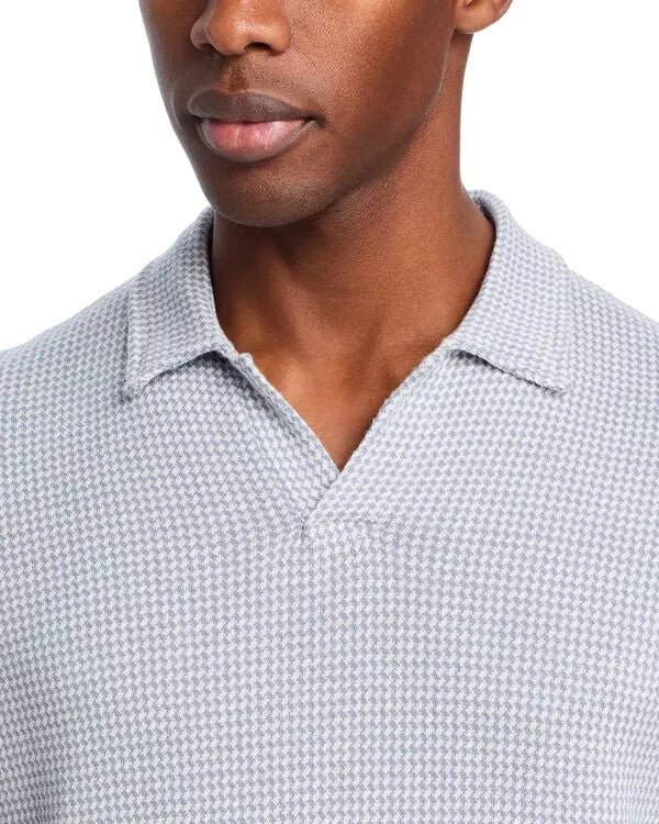 The Men's Store Houndstooth Cotton Knit Polo Shir MSRP $108
