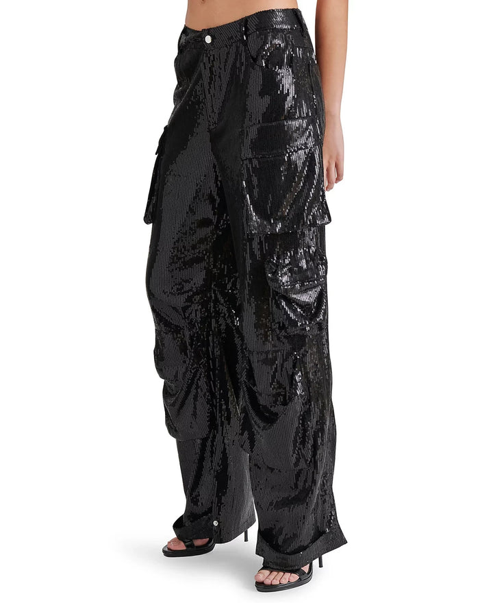 STEVE MADDEN Duo Sequin Cargo Pants MSRP $139