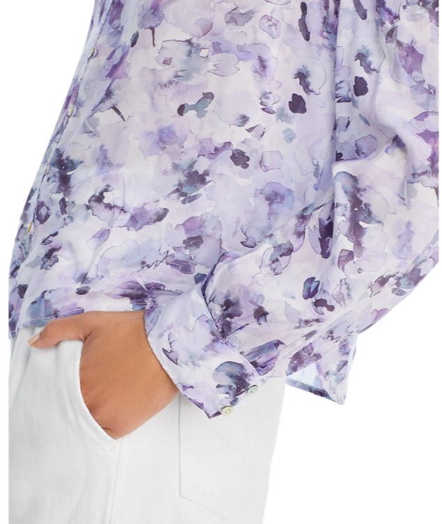 Bella Dahl Shirred Button Front Blouse MSRP $158