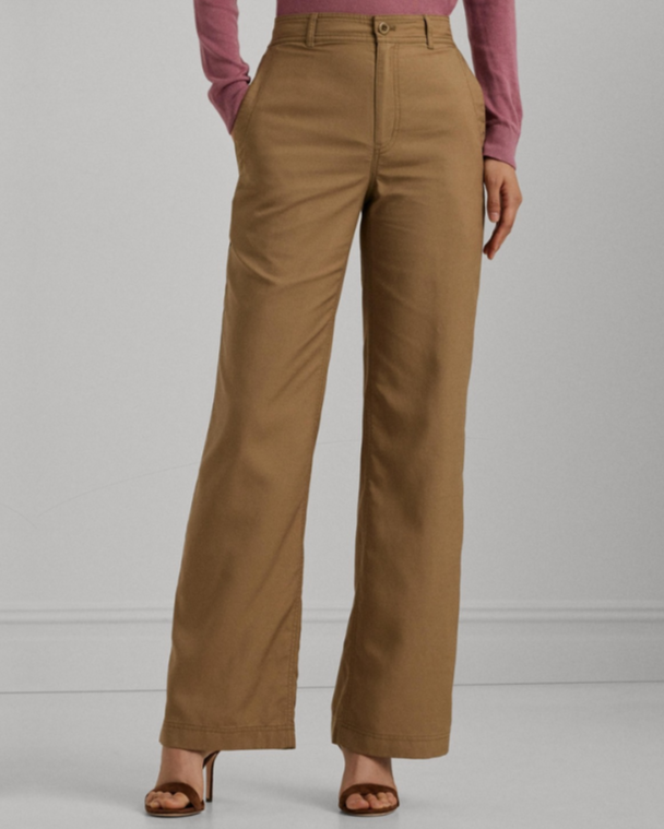 Lauren Ralph Lauren Canvas Wide-Leg Pants MSRP $165