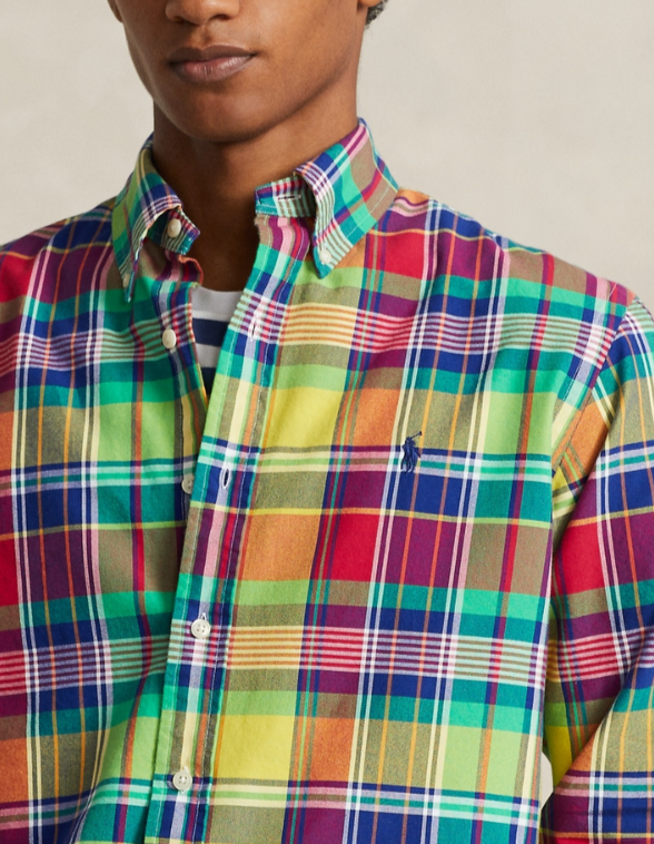 POLO Ralph Lauren Classic-Fit Plaid Oxford Shirt MSRP $125