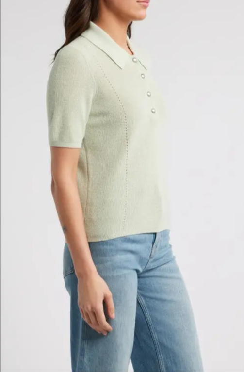 rag & bone Darcey Cash Polo Sweater MSRP $298