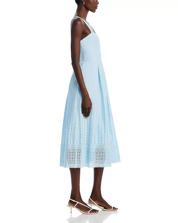 French Connection Abana Eyelet Midi Dress  MSRP $138