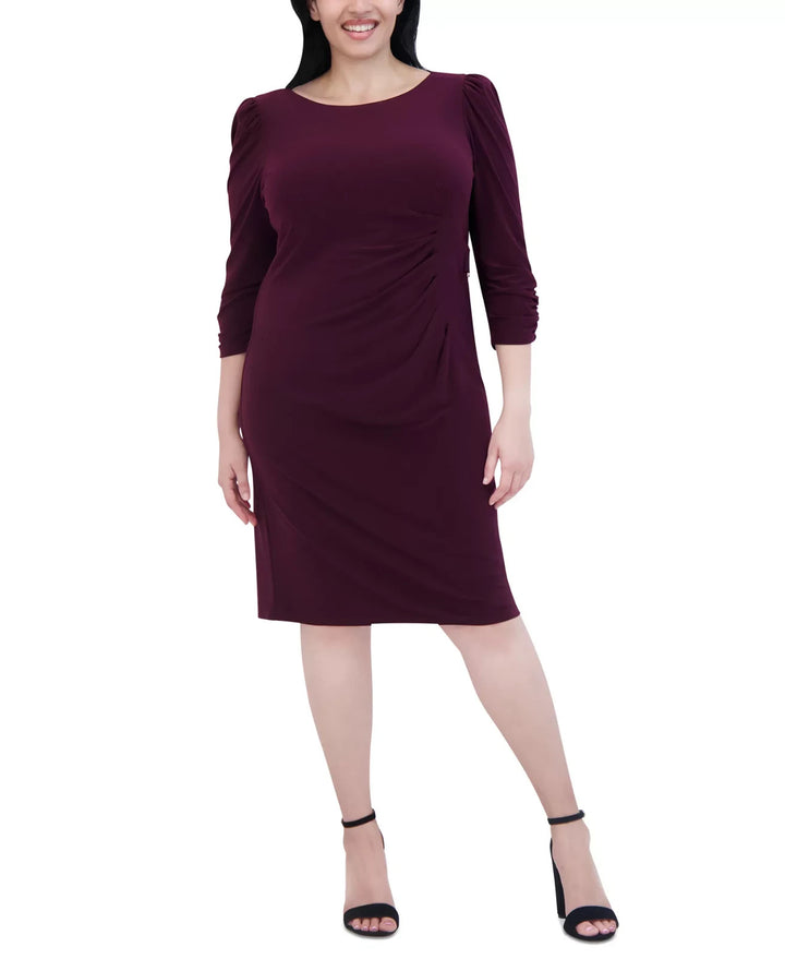 Jessica Howard Plus Size Hardware-Trim Side-Pleated Dress MSRP $109