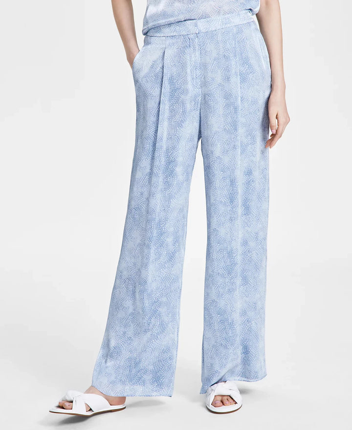 Michael Kors Petal Front-Pleat Wide-Leg Pants MSRP $135