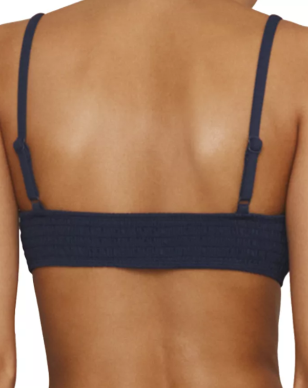 Alémais Marine Smocked Bralette Bikini Top MSRP $170