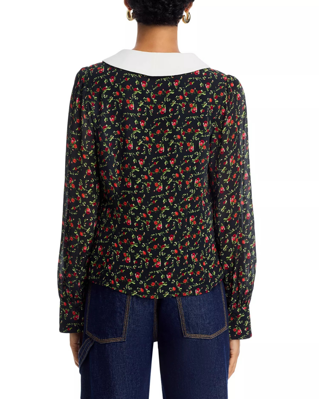 FRENCH CONNECTION Yasmin Collared Crepe Top MSRP $118
