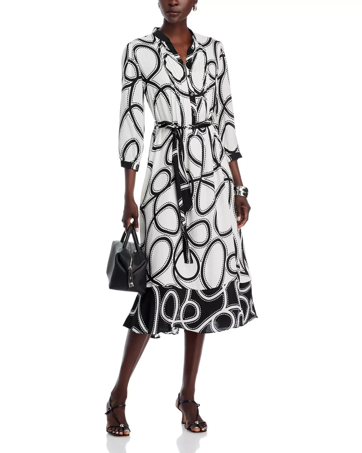 Elie Tahari The Mila Dotted Midi Dress MSRP $525