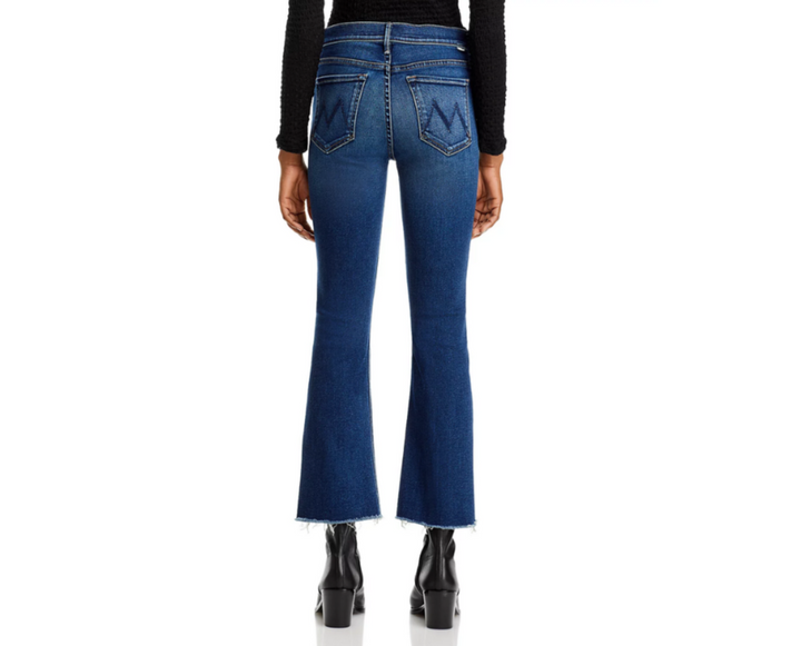 MOTHER The Outsider High Rise Ankle Fray Flare Jeans MSRP $258