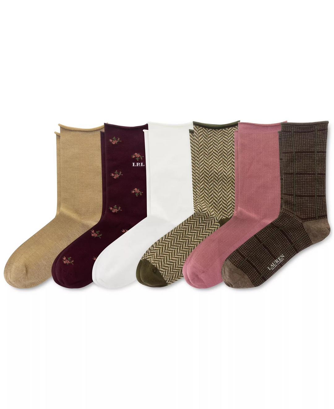 Lauren Ralph Lauren Women's 6-Pk. Roll-Top Slack Socks MSRP $24