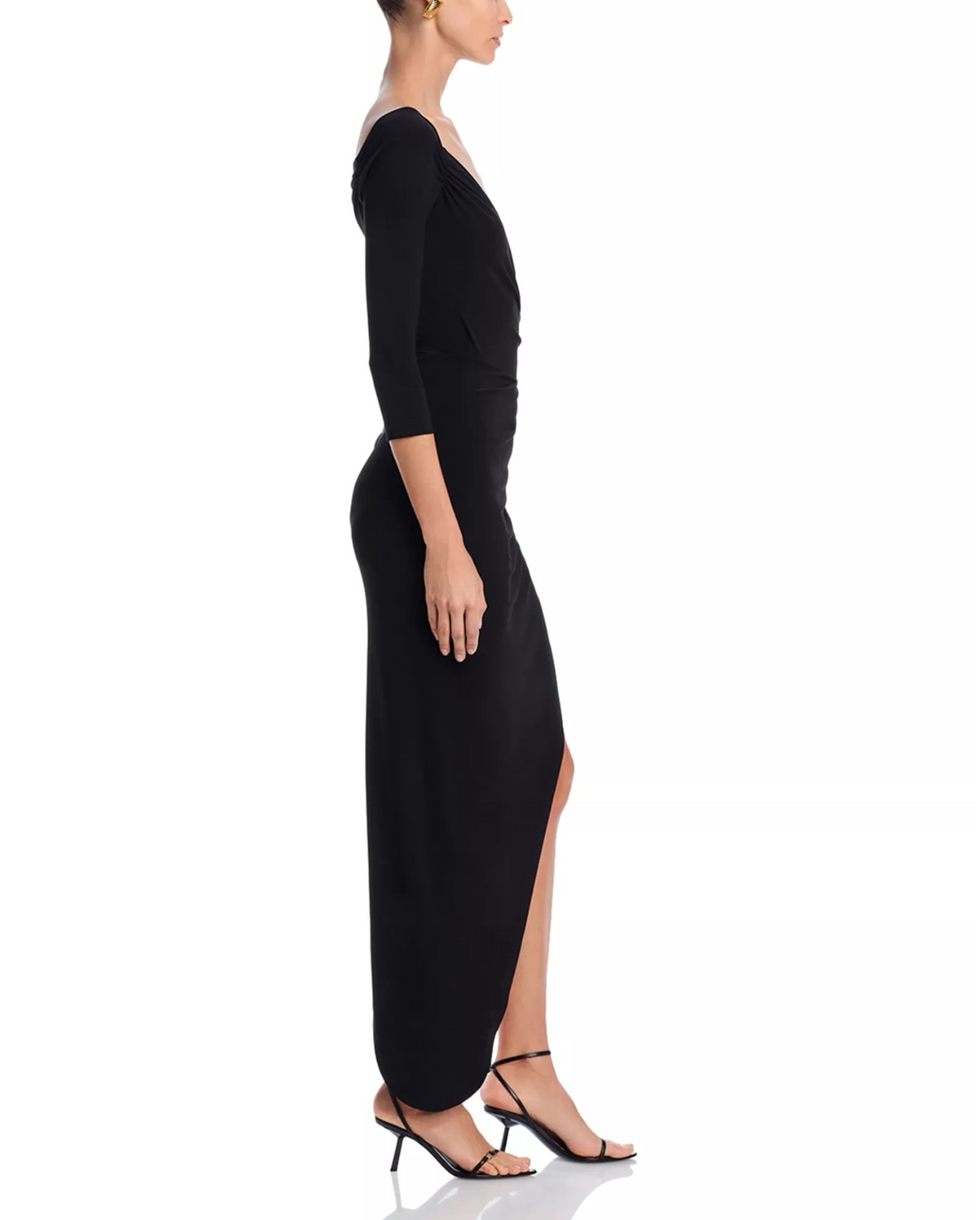 Norma Kamali Off Shoulder Sweetheart Side Drape Gown MSRP $250